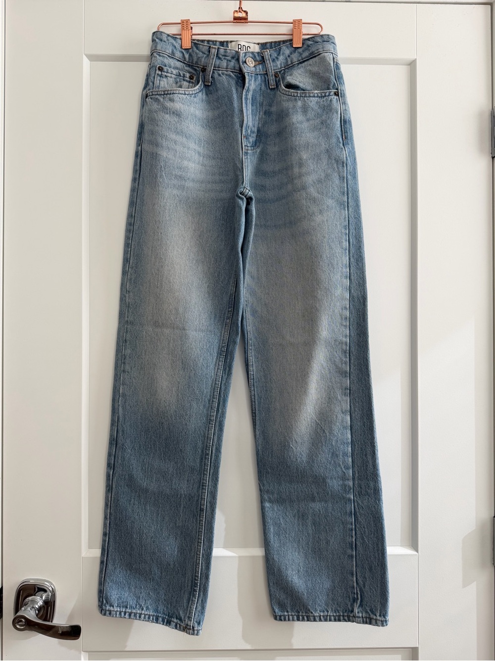 BDG Light Blue High-Rise Straight Jeans
